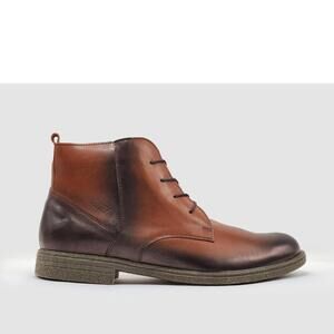 NEW KCR GROUP men's chukka zip-up leather boots in brown